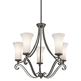 Wickham Collection 5-Light 26 Olde Bronze Chandelier with Satin-Etched Cased Opal Glass 42701OZ