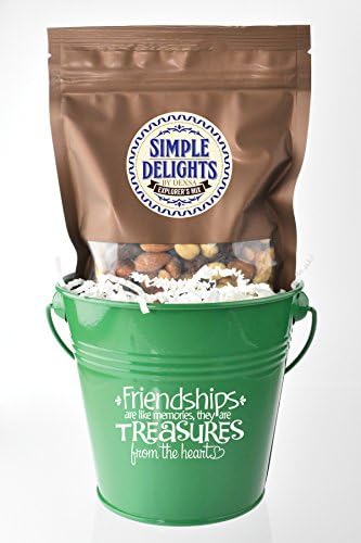 Friendship Treasures Simple Delights Tasty Explorer Trail Mix 12 oz. in Metal Bucket Gift Set