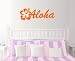 StikEez Orange Large Aloha With Hawaiian Flower Fun Wall Decal