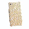 Electroplating Hollow Pattern PC Case Hard Back Cover for iPhone 4S/4, Gold