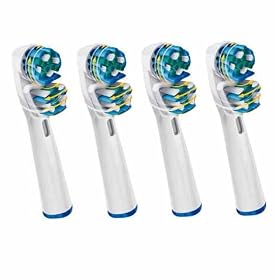 TECHEALTH 4 DUAL CLEAN TOOTHBRUSH REPLACEMENT REFILL HEADS - GENERIC COMPATIBLE WITH ORAL B (VALUE PACK OF 4) COMPATIBLES