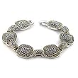 Rhodium Two-Tone Plated Brass Bracelets ,7 Inches