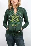Affliction - Womens Stars And Bars Jacket In Hunter Green Lava Wash