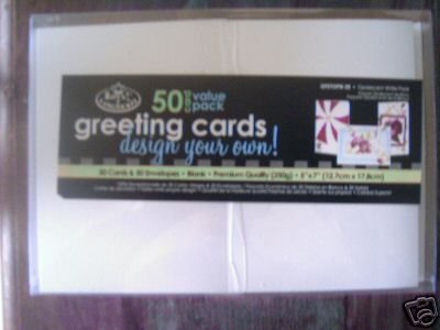 50 BLANK GREETING CARDS ENVELOPES TEXTURED WHITE 5x7