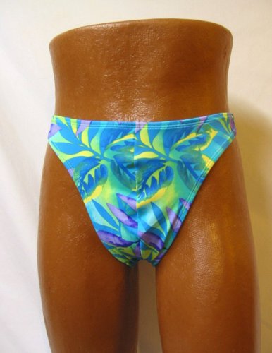 41RhYTx NbL Men Nylon Lycra Printed Bikini Swim Thong
