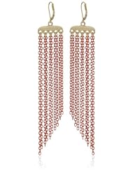 Kenneth Cole New York "Modern Clementine" Coral and Gold Diamond Cut Multi-Chain Linear Earrings