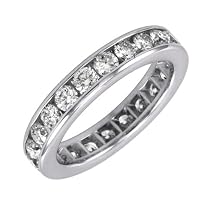 14k White or Yellow Gold Channel Set Diamond Eternity Band (2 cttw, H-I Color, SI2 Clarity)
