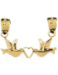 Dazzlers Solid 14k Gold Lovebirds Charm Pendant Available in three colors from jewelsberry (weights: 1.5 grams only)