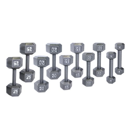 Cap Barbell Solid Hex Dumbbell Set with Rack (150 Pound)