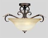 World Imports WI263624 Crackled Bronze with Silver Olympus Tradition Tuscan Semi-Flush Ceiling Fixture from the Olympus Tradition Collection WI2636
