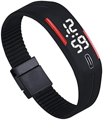 OUBAO Rubber LED Date Sports Bracelet Digital Wrist Watch(Black&amp;Red)