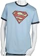 Superman Men's Distressed Shield Short Sleeve Ringer Tee