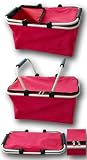 Produkt-Bild: ALU EINKAUFSKORB FALTBAR PICKNICK KORB SHOPPER Rot
