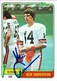 Ken Anderson Autographed/Hand Signed Football Card (Cincinnati Bengals)