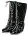 Colin Stuart Metallic Foil Look Lace up Wedgie Knee High Space Boot Sz 7b