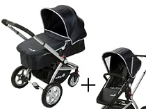 Safety 1st 19802950 Roadmaster Set - Travelsystem, 2 in 1 Kombikinderwagen inkl. Kinderwagen- und Sportwagenaufsatz, schwarz