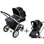 Safety 1st 19802950 Roadmaster Set - Travelsystem, 2 in 1 Kombikinderwagen inkl. Kinderwagen- und Sportwagenaufsatz, schwarz