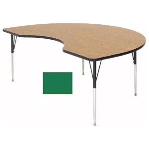 Correll A4872-Kid-39 Kidney Shape Activity Tables - Standard Legs - Green