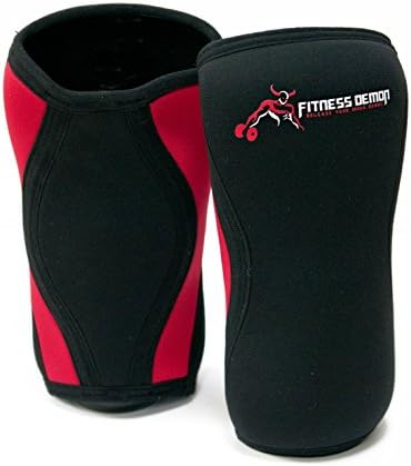 Fitness Demon 7mm Knee Compression Brace Non Slip Neoprene Knee Sleeve For Men, Women &amp; Kids | For Weightlifting, CrossFit, Squats, Sports, Basketball, Arthritis, Meniscus, ACL &amp; More