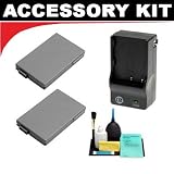 2 Replacement Canon BP-208 Batteries and Mini Charger + Cleaning Kit for Canon DC40 DVD Elura 100 & Optura S1 MiniDV Camcorders