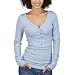 Mossimo Supply Co. Juniors V-Neck Henley Top - Colonial Blue