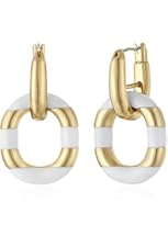 kate spade new york "Mod Moment" White Link Drop Earrings