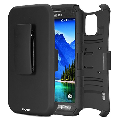 Samsung Galaxy S5 Active Case [SideARM Series] - Rugged Holster Case with Kickstand for Samsung Galaxy S5 Active (SM-G870A) Black/Black