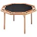 Natural Wood Octagonal Poker Table with Black Vinyl Top - Game Room Products Pub Table Casino Table Home Tournament Use