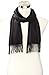 Phenix Cashmere Men's Solid Scarf, Black, One Size