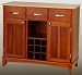 Wine Storage Buffet with Natural Wood Top (Cottage Oak) (35.5H x 41.75W x 16D)