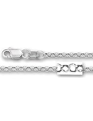 10K White Gold Round Rolo Link Chain - Width 2.3mm