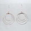 Triple Circle Dangle Earrings in Sterling Silver, #9448