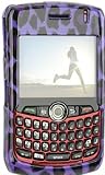 Premium Designer Hard Crystal Snap-on Case for Blackberry Curve 8330 Case - Purple Leopard Print