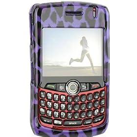 NEW Purple and Black Leopard Snap-On Cover Case Cell Phone Protector for BlackBerry Curve 8300, 8310, 8320, and 8330