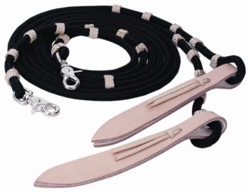 REINS SPLIT VAQUERO 3/8X8FT HG/TN &