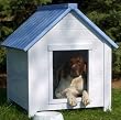 New Age Pet All-Weather Insulated Dog Bunk House, White/Blue, Large, For Pets up to 120 Pounds