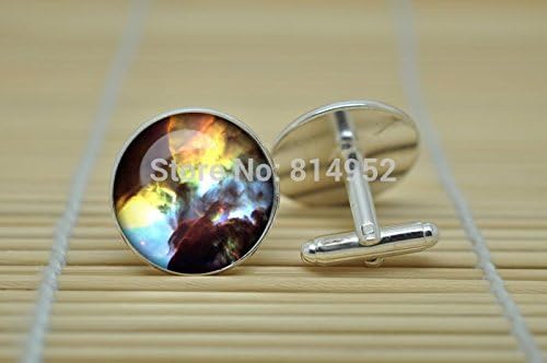 Pretty Lee Seahorse Nebula Jewelry Cufflinks Galaxy Universe Stars Cufflinks In Silver Glass Cabochon Cuff Links C0101