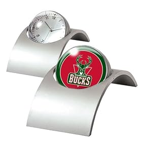 Milwaukee Bucks NBA Spinning Desk Clock by 