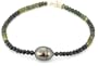 14k Yellow Gold 9-10mm Peacock Baroque Freshwater Cultured Pearl and Multi-Green Tourmaline Bracelet, 7 1/4"