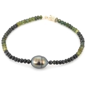 14k Yellow Gold 9-10mm Peacock Baroque Freshwater Cultured Pearl and... by