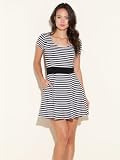 GUESS Cap-Sleeve Striped Dress