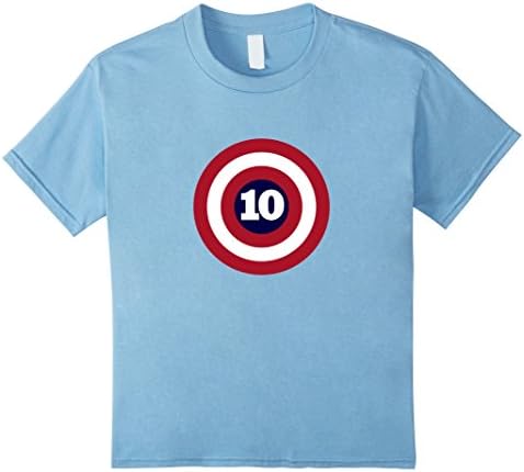 Kids Captain 10th Birthday T-Shirt Gift for Kids 12 Baby Blue