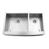 Vigo Industries VG3620BL Farmhouse Style Double Bowl Apron Kitchen Sink, Steel