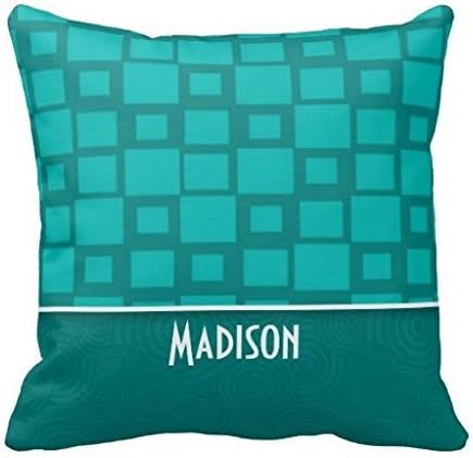 Cute Turquoise Squares Pillow Case