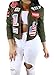 Farktop Women's Patchwork Pilot Bomber Zipper Jacket Coat