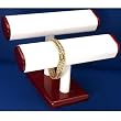 2 Tier Oval T-Bar Watch Bracelet Display White Leather