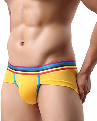 Liebe Engel Men's Elastic Low Waist Underwear Sexy Underpants Bikinis And Briefs White