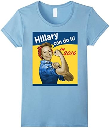 Hillary Can Do It 2016 Clinton For President T-shirt - Female Large - Baby Blue