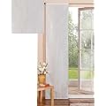 Eleganter Fl�chenvorhang Schiebegardine aus gl�nzendem Taft, mit Stickerei in Wellenform, mit Zubeh�r, 245x60, Creme, 42040