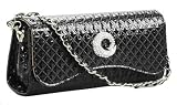 41Rib3NsRWL. SL160  Endearing Diamond Quilted PU Patent Leather Chain Strap Shoulder Handbag Purse / Convertible Sling Crossbody Bag